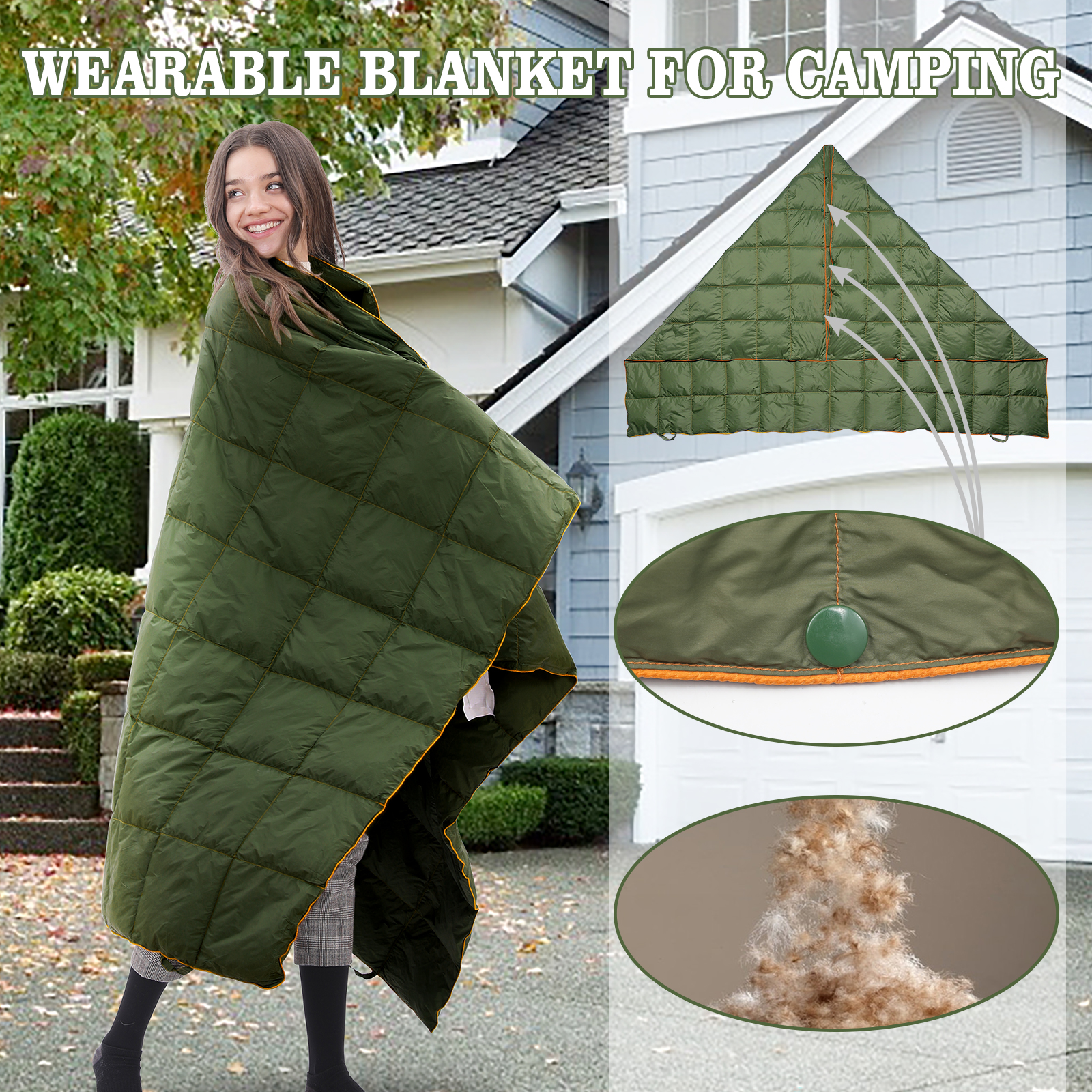 Camping Blanket 100% Nylon Lightweight Duck Down Fill Power 650 FP Wholesale Outdoor Blanket for Hiking